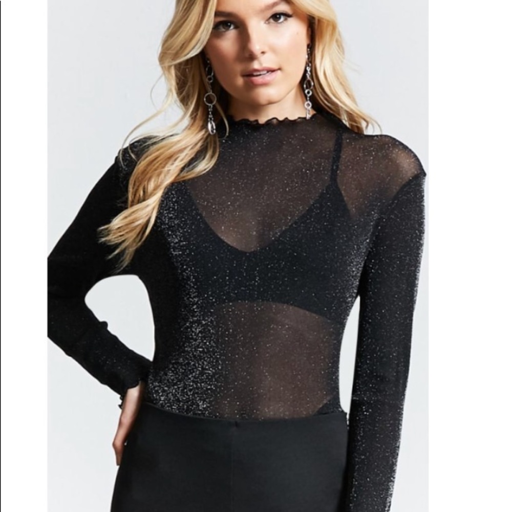 F21 sheer mesh top
